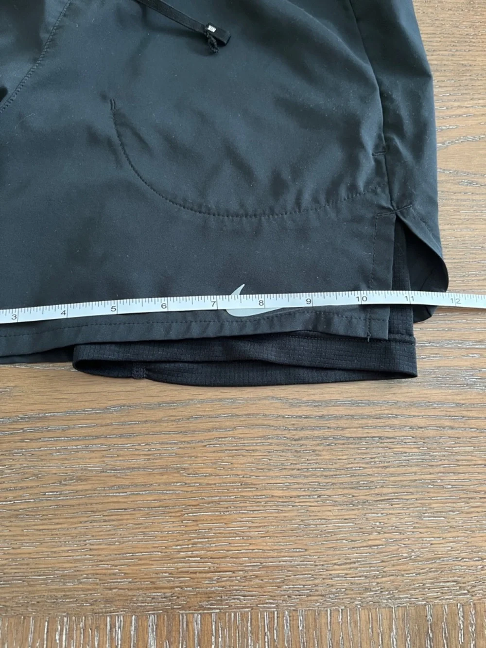 Nike Black Athletic Running Shorts with Reflective Swoosh - Picture 14 of 16